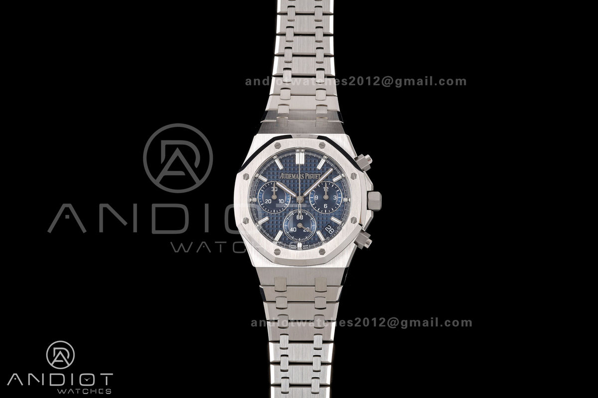 Royal Oak Chrono 26240 SS ZF 1:1 Best Edition Blue Dial on SS Bracelet SA4401 Super Clone V2 (Free Sprung)